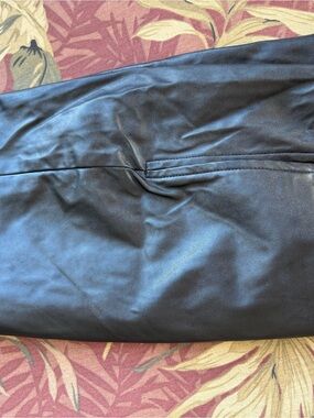 Black Faux Leather Pencil Skirt